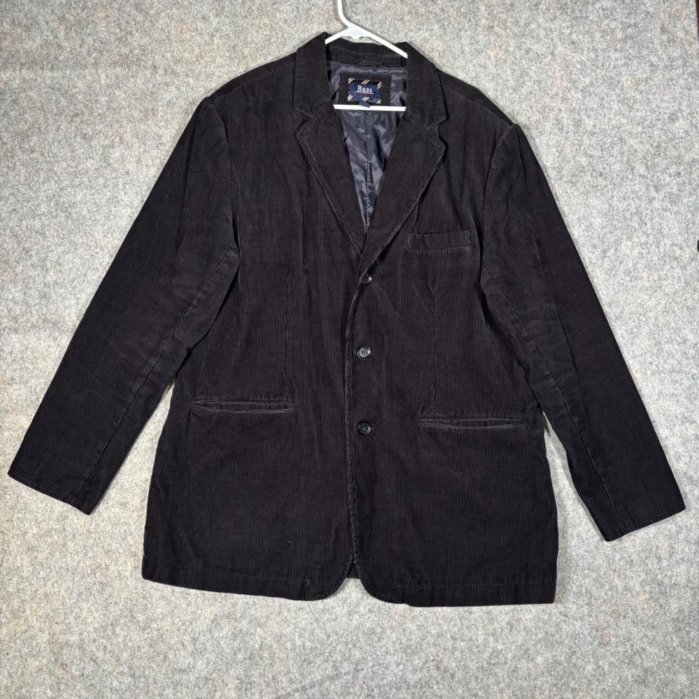 Bass Corduroy Blazer Mens XL Navy 3 Button Cotton Sport Coat Jacket Classic Fit